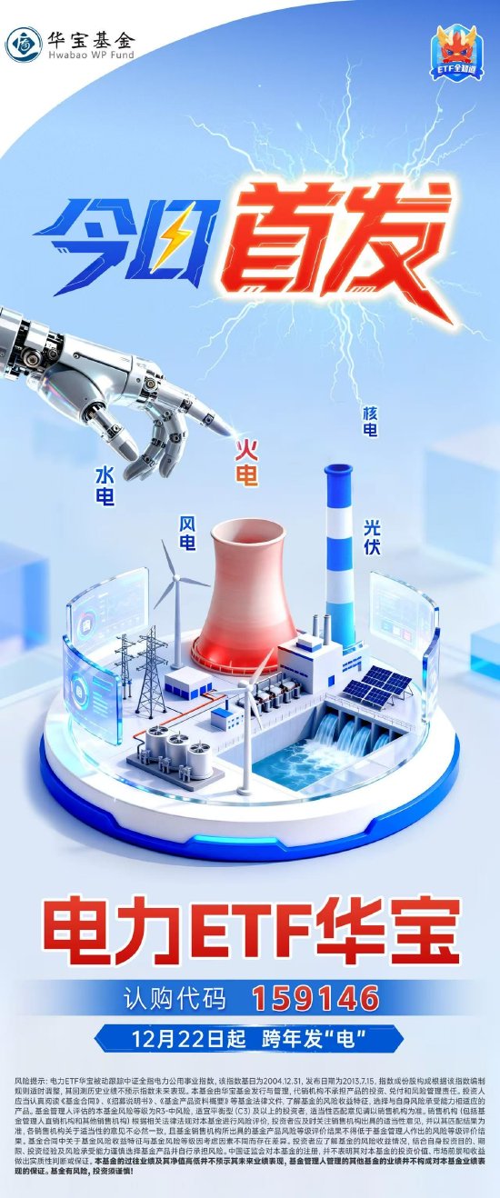 从算力到电力，看准AI能源机遇！电力ETF华宝（159146）今起发行